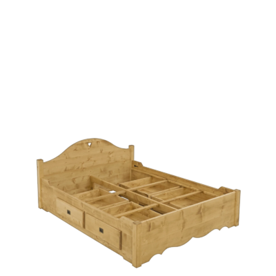 Lit Chamonix 4 Tiroirs en Pin Massif 140 x 190 cm Chamonix meublespin.fr - mobilier et de décoration de style montagne ou chalet- meubles en pin, mobilier en bois massif de qualité, canapés convertibles - https://meublespin.fr