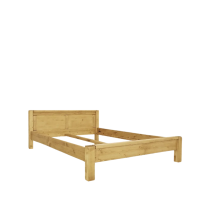Lit en Pin Massif pied bas 180 x 200 cm – Morzine Morzine meublespin.fr - mobilier et de décoration de style montagne ou chalet- meubles en pin, mobilier en bois massif de qualité, canapés convertibles - https://meublespin.fr