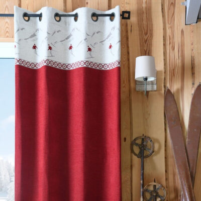 Rideau à œillets Avoriaz rouge Les Rideaux meublespin.fr - mobilier et de décoration de style montagne ou chalet- meubles en pin, mobilier en bois massif de qualité, canapés convertibles - https://meublespin.fr