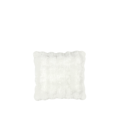 Coussin Nebraska écru 45 x 45 cm en fourrure synthétique Plaids et coussins meublespin.fr - mobilier et de décoration de style montagne ou chalet- meubles en pin, mobilier en bois massif de qualité, canapés convertibles - https://meublespin.fr