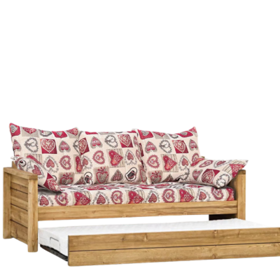 Canapé Gigogne Montana en Pin Massif – Tissu au Choix Canapés Gigognes en Bois Massif meublespin.fr - mobilier et de décoration de style montagne ou chalet- meubles en pin, mobilier en bois massif de qualité, canapés convertibles - https://meublespin.fr