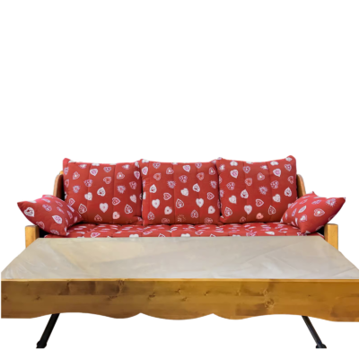 Canapé Gigogne Jura en Pin Massif – Tissu Brison Canapés Gigognes en Bois Massif meublespin.fr - mobilier et de décoration de style montagne ou chalet- meubles en pin, mobilier en bois massif de qualité, canapés convertibles - https://meublespin.fr