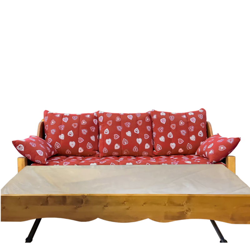 Canapé Gigogne Jura en Pin Massif – Tissu Brison Canapés Gigognes en Bois Massif meublespin.fr - mobilier et de décoration de style montagne ou chalet- meubles en pin, mobilier en bois massif de qualité, canapés convertibles - https://meublespin.fr