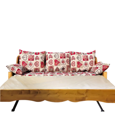 Canapé Gigogne Jura en Pin Massif – Tissu Choisy Canapés Gigognes en Bois Massif meublespin.fr - mobilier et de décoration de style montagne ou chalet- meubles en pin, mobilier en bois massif de qualité, canapés convertibles - https://meublespin.fr