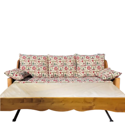 Canapé Gigogne Jura en Pin Massif – Tissu Poligny Canapés Gigognes en Bois Massif meublespin.fr - mobilier et de décoration de style montagne ou chalet- meubles en pin, mobilier en bois massif de qualité, canapés convertibles - https://meublespin.fr