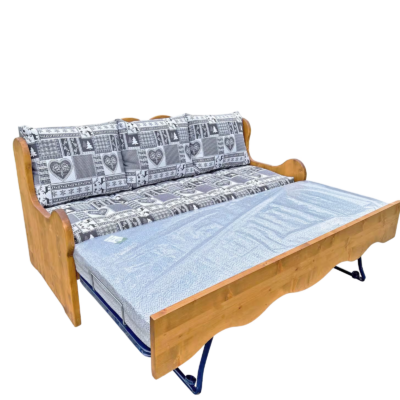 Canapé Montagne Gigogne en Pin (Fabrication Française) –  Champagny Gris Canapés Gigognes en Bois Massif meublespin.fr - mobilier et de décoration de style montagne ou chalet- meubles en pin, mobilier en bois massif de qualité, canapés convertibles - https://meublespin.fr