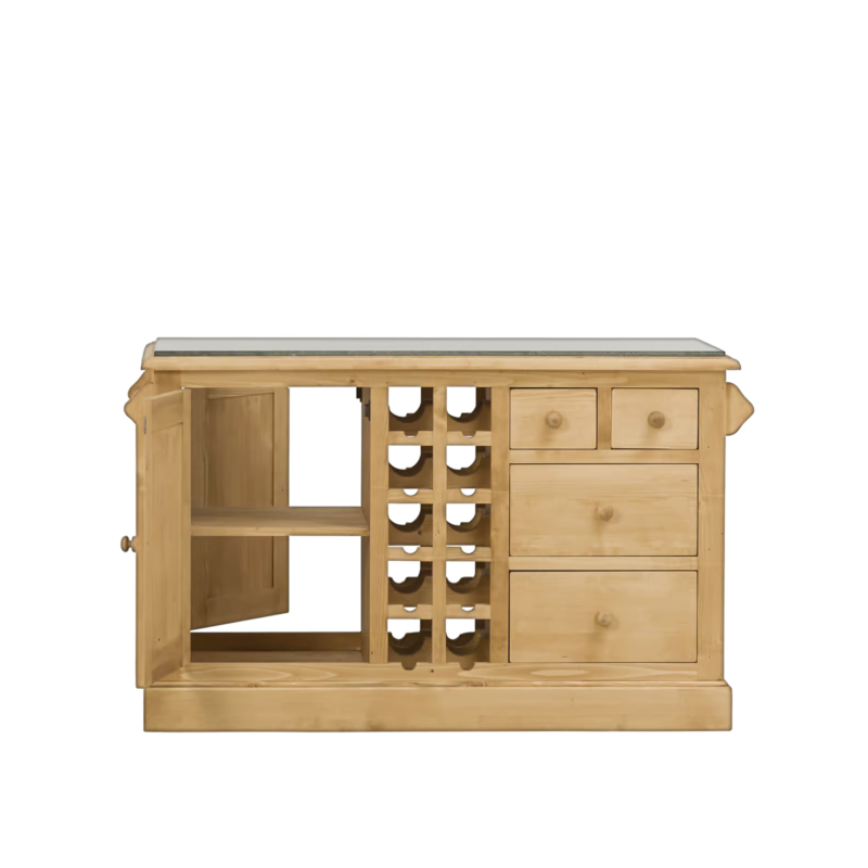 Grand billot de cuisine double face en pin massif 135 cm Chamonix meublespin.fr - mobilier et de décoration de style montagne ou chalet- meubles en pin, mobilier en bois massif de qualité, canapés convertibles - https://meublespin.fr