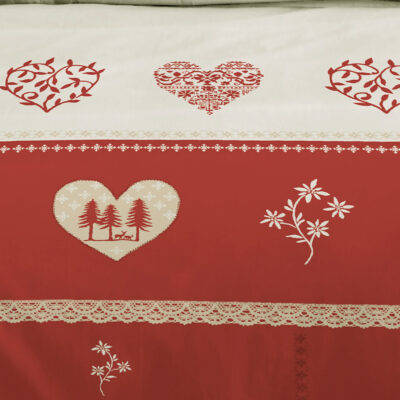 Housse de Couette et deux taies 100% Coton – Modane rouge Les Housses de Couettes meublespin.fr - mobilier et de décoration de style montagne ou chalet- meubles en pin, mobilier en bois massif de qualité, canapés convertibles - https://meublespin.fr