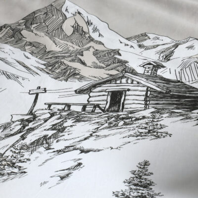 Housse de Couette et deux taies 100% Coton – Refuge gris Les Housses de Couettes meublespin.fr - mobilier et de décoration de style montagne ou chalet- meubles en pin, mobilier en bois massif de qualité, canapés convertibles - https://meublespin.fr