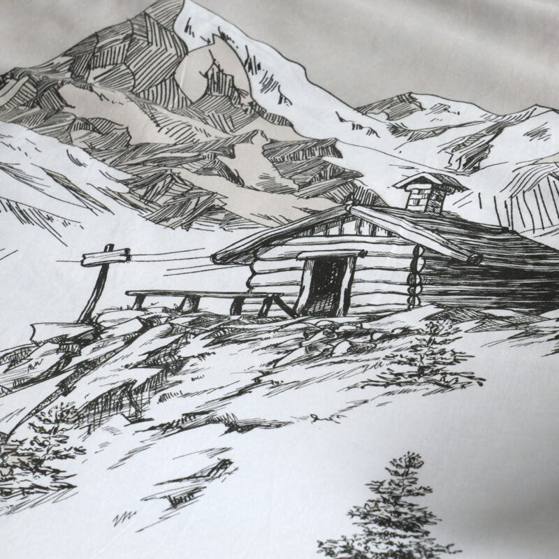 Housse de Couette et deux taies en coton Refuge gris Les Housses de Couettes meublespin.fr - mobilier et de décoration de style montagne ou chalet- meubles en pin, mobilier en bois massif de qualité, canapés convertibles - https://meublespin.fr