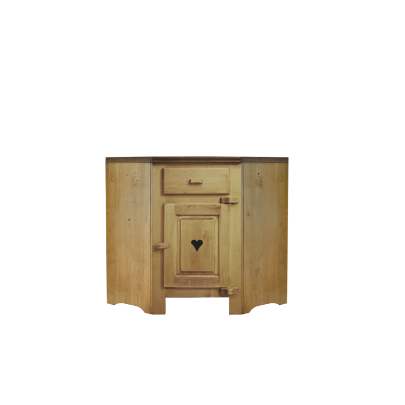 Base de Cuisine Chamonix d’angle façade 60 cm 1 Porte charnière à droite 1 Tiroir Pin Massif Cuisine Chamonix meublespin.fr - mobilier et de décoration de style montagne ou chalet- meubles en pin, mobilier en bois massif de qualité, canapés convertibles - https://meublespin.fr