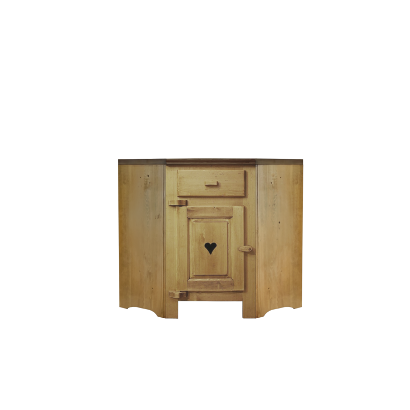 Base de Cuisine Chamonix d’angle façade 60 cm 1 Porte charnière à gauche 1 Tiroir Pin Massif Cuisine Chamonix meublespin.fr - mobilier et de décoration de style montagne ou chalet- meubles en pin, mobilier en bois massif de qualité, canapés convertibles - https://meublespin.fr