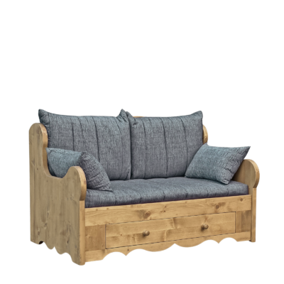 Canapé Fixe 2 Places en Pin Massif – Lissieu Anthracite Chamonix meublespin.fr - mobilier et de décoration de style montagne ou chalet- meubles en pin, mobilier en bois massif de qualité, canapés convertibles - https://meublespin.fr