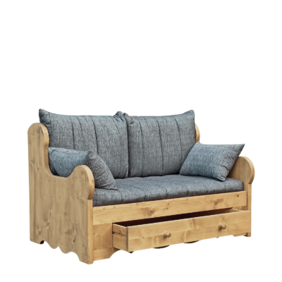 Canapé Fixe 2 Places en Pin Massif – Lissieu Anthracite Chamonix meublespin.fr - mobilier et de décoration de style montagne ou chalet- meubles en pin, mobilier en bois massif de qualité, canapés convertibles - https://meublespin.fr