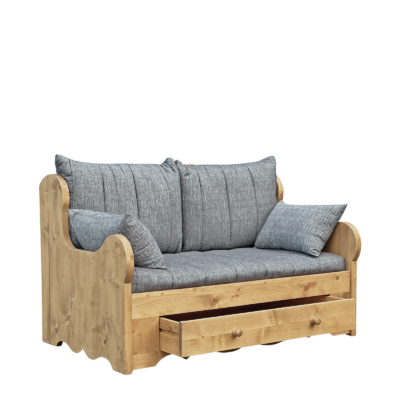 Canapé Fixe 2 Places en Pin Massif – Lissieu Gris Chamonix meublespin.fr - mobilier et de décoration de style montagne ou chalet- meubles en pin, mobilier en bois massif de qualité, canapés convertibles - https://meublespin.fr