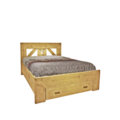 Lit Cerf avec Tiroir en Pin Massif 160 x 200 cm Cerf meublespin.fr - mobilier et de décoration de style montagne ou chalet- meubles en pin, mobilier en bois massif de qualité, canapés convertibles - https://meublespin.fr