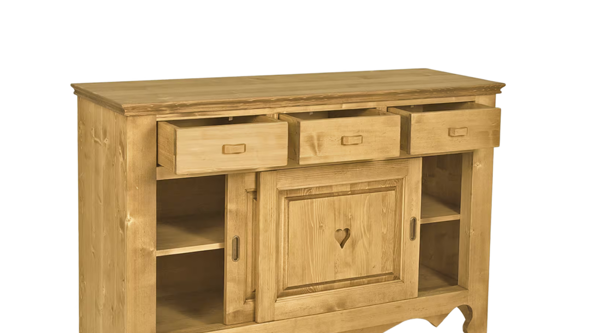 Salle a manger buffet vaisselier pin massif miel table 6 ch