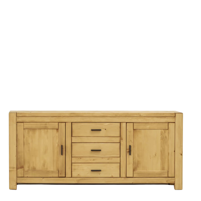 Buffet Bas Morzine 2 Portes et 3 Tiroirs en Pin Massif  180 cm Buffets & bahuts en bois massif meublespin.fr - mobilier et de décoration de style montagne ou chalet- meubles en pin, mobilier en bois massif de qualité, canapés convertibles - https://meublespin.fr