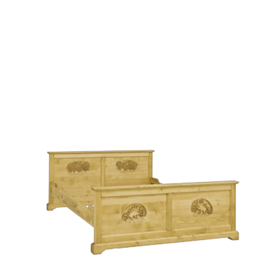 Lit Chalet Sculpté en Pin Massif 140 x 190 cm Chalet meublespin.fr - mobilier et de décoration de style montagne ou chalet- meubles en pin, mobilier en bois massif de qualité, canapés convertibles - https://meublespin.fr