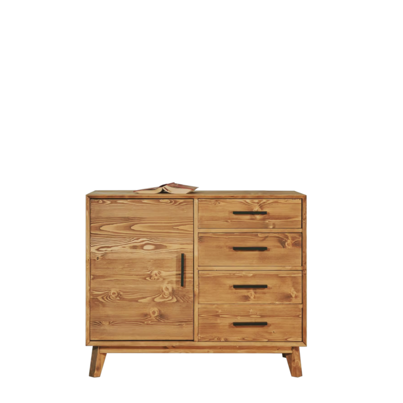 Buffet Bas 1 Porte + 4 Tiroirs en Pin Massif – Avignon Buffets & bahuts en bois massif meublespin.fr - mobilier et de décoration de style montagne ou chalet- meubles en pin, mobilier en bois massif de qualité, canapés convertibles - https://meublespin.fr