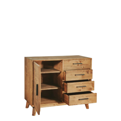 Buffet Bas 1 Porte + 4 Tiroirs en Pin Massif – Avignon Buffets & bahuts en bois massif meublespin.fr - mobilier et de décoration de style montagne ou chalet- meubles en pin, mobilier en bois massif de qualité, canapés convertibles - https://meublespin.fr