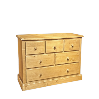 Commode 6 Tiroirs Chamonix en Pin Massif 120 cm Chamonix meublespin.fr - mobilier et de décoration de style montagne ou chalet- meubles en pin, mobilier en bois massif de qualité, canapés convertibles - https://meublespin.fr