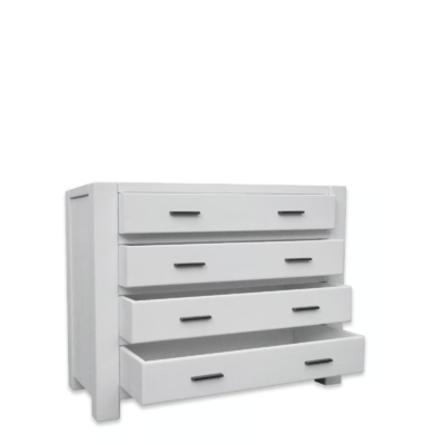 Commode Morzine 4 Tiroirs en Pin Massif ciré blanc 100 cm Commodes en bois massif meublespin.fr - mobilier et de décoration de style montagne ou chalet- meubles en pin, mobilier en bois massif de qualité, canapés convertibles - https://meublespin.fr