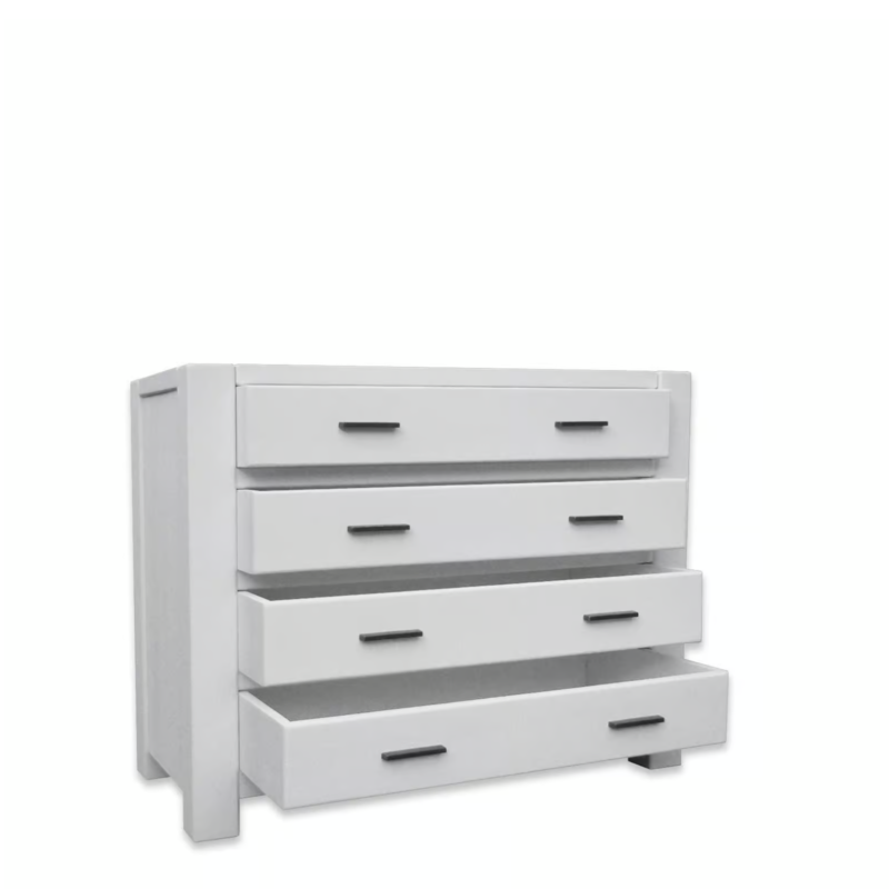 Commode Morzine 4 Tiroirs en Pin Massif ciré blanc 100 cm Commodes en bois massif meublespin.fr - mobilier et de décoration de style montagne ou chalet- meubles en pin, mobilier en bois massif de qualité, canapés convertibles - https://meublespin.fr