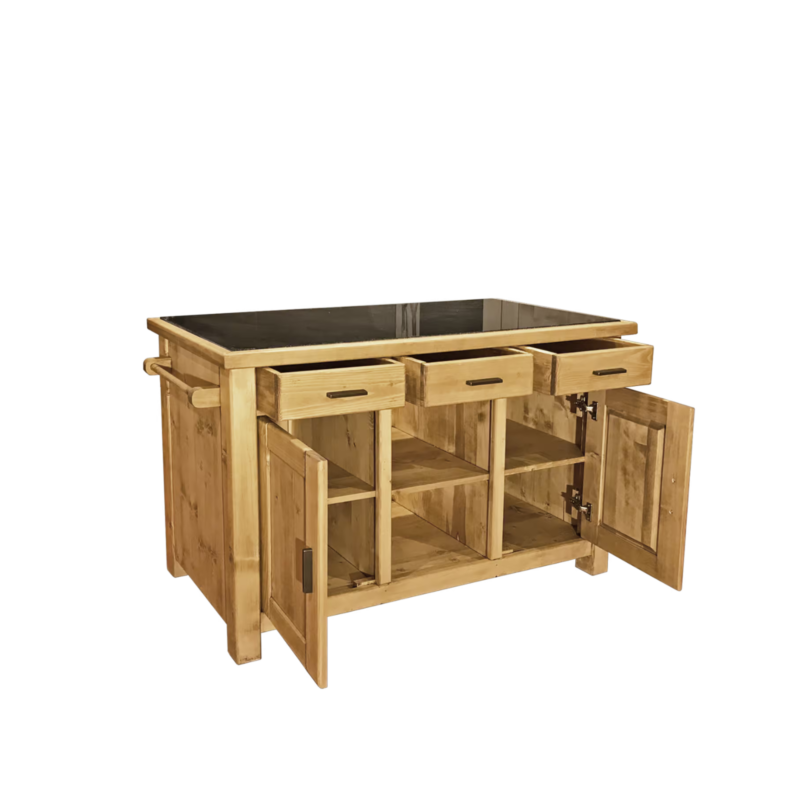 Grand billot contemporain (double face) en pin Massif Morzine 135 cm Morzine meublespin.fr - mobilier et de décoration de style montagne ou chalet- meubles en pin, mobilier en bois massif de qualité, canapés convertibles - https://meublespin.fr