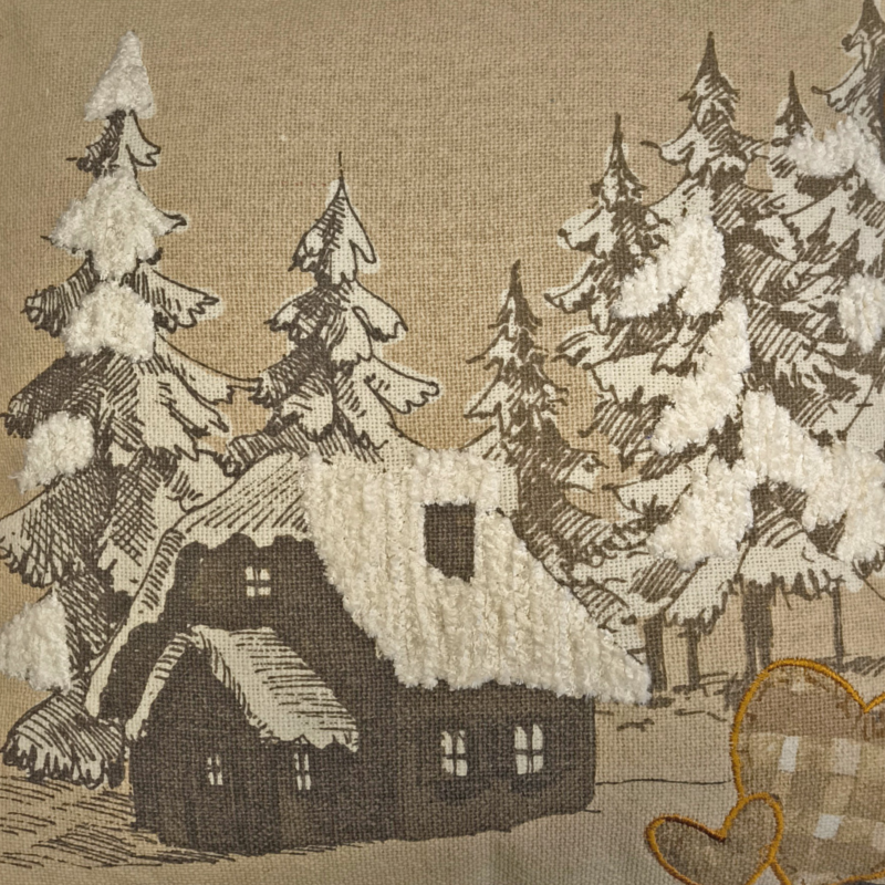 Coussin 45×45 – Wildforest naturel- motif Chalet Plaids et coussins meublespin.fr - mobilier et de décoration de style montagne ou chalet- meubles en pin, mobilier en bois massif de qualité, canapés convertibles - https://meublespin.fr