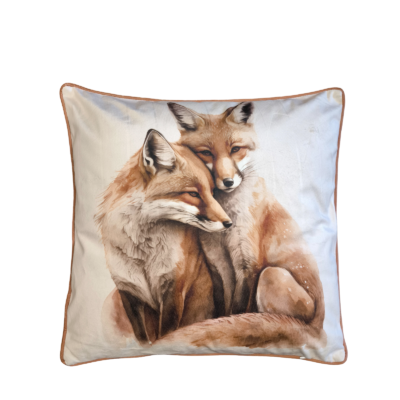 Coussin 50×50 – Faune Roux – motif Renard Plaids et coussins meublespin.fr - mobilier et de décoration de style montagne ou chalet- meubles en pin, mobilier en bois massif de qualité, canapés convertibles - https://meublespin.fr