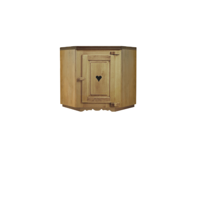 Haut de Cuisine à suspendre Chamonix d&rsquo;angle façade 58 cm 1 Porte charnière à droite en Pin Massif Cuisine Chamonix meublespin.fr - mobilier et de décoration de style montagne ou chalet- meubles en pin, mobilier en bois massif de qualité, canapés convertibles - https://meublespin.fr