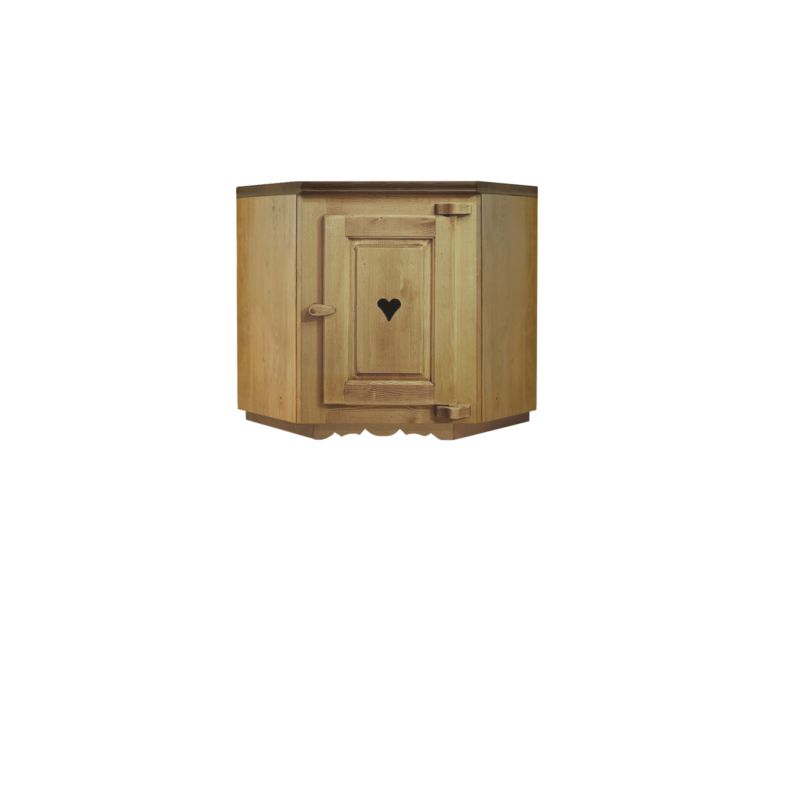 Haut de Cuisine à suspendre Chamonix d’angle façade 58 cm 1 Porte charnière à droite en Pin Massif Cuisine Chamonix meublespin.fr - mobilier et de décoration de style montagne ou chalet- meubles en pin, mobilier en bois massif de qualité, canapés convertibles - https://meublespin.fr