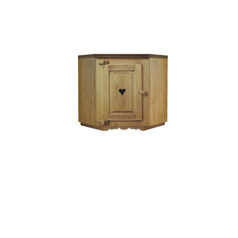 Haut de Cuisine à suspendre Chamonix d’angle façade 58 cm 1 Porte charnière à gauche en Pin Massif Cuisine Chamonix meublespin.fr - mobilier et de décoration de style montagne ou chalet- meubles en pin, mobilier en bois massif de qualité, canapés convertibles - https://meublespin.fr