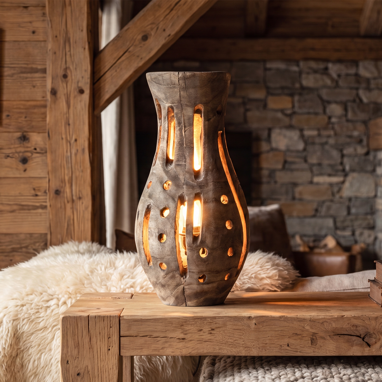 Lampe Elisabeth en Bois Naturel – H 48 cm – Ø 27 cm - meublespin.fr - Lampes à poser Lampe Elisabeth en Bois Naturel – H 48 cm – Ø 27 cm Lampes à poser meublespin.fr - mobilier et de décoration de style montagne ou chalet- meubles en pin, mobilier en bois massif de qualité, canapés convertibles - https://meublespin.fr