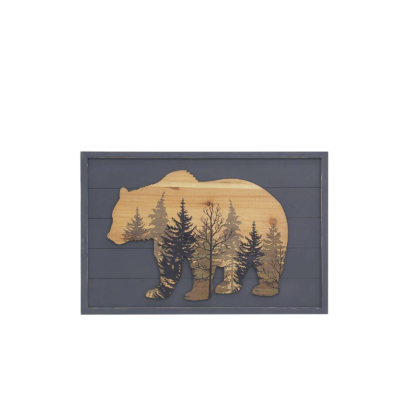 Cadre Déco en Bois Modèle Ours 72 x 48 cm Cadres et déco meublespin.fr - mobilier et de décoration de style montagne ou chalet- meubles en pin, mobilier en bois massif de qualité, canapés convertibles - https://meublespin.fr