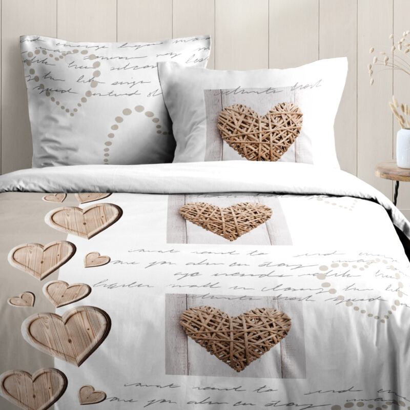 Housse de Couette et deux taies 100% Coton – Charming Les Housses de Couettes meublespin.fr - mobilier et de décoration de style montagne ou chalet- meubles en pin, mobilier en bois massif de qualité, canapés convertibles - https://meublespin.fr