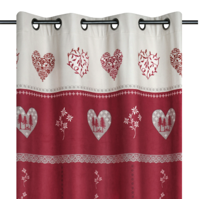 Rideau à oeillets Modane rouge Les Rideaux meublespin.fr - mobilier et de décoration de style montagne ou chalet- meubles en pin, mobilier en bois massif de qualité, canapés convertibles - https://meublespin.fr