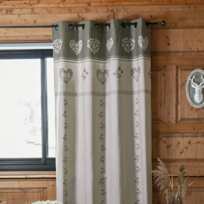 Rideau à oeillets Modane taupe Les Rideaux meublespin.fr - mobilier et de décoration de style montagne ou chalet- meubles en pin, mobilier en bois massif de qualité, canapés convertibles - https://meublespin.fr