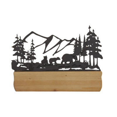 Déco Murale Bienvenue, Métal et bois ours et montagne Cadres et déco meublespin.fr - mobilier et de décoration de style montagne ou chalet- meubles en pin, mobilier en bois massif de qualité, canapés convertibles - https://meublespin.fr