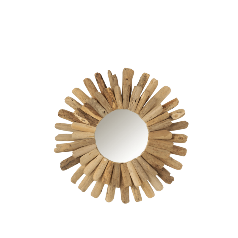 MIROIR Rond Bois flotté Ø 52 cm Chamonix meublespin.fr - mobilier et de décoration de style montagne ou chalet- meubles en pin, mobilier en bois massif de qualité, canapés convertibles - https://meublespin.fr