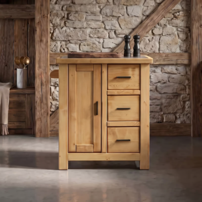 Billot contemporain simple face en pin Massif Morzine 74 cm Morzine meublespin.fr - mobilier et de décoration de style montagne ou chalet- meubles en pin, mobilier en bois massif de qualité, canapés convertibles - https://meublespin.fr
