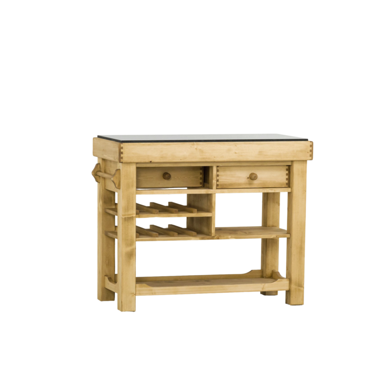 Billot de cuisine double face en pin massif 106 cm « Exclusivité WEB » Chamonix meublespin.fr - mobilier et de décoration de style montagne ou chalet- meubles en pin, mobilier en bois massif de qualité, canapés convertibles - https://meublespin.fr