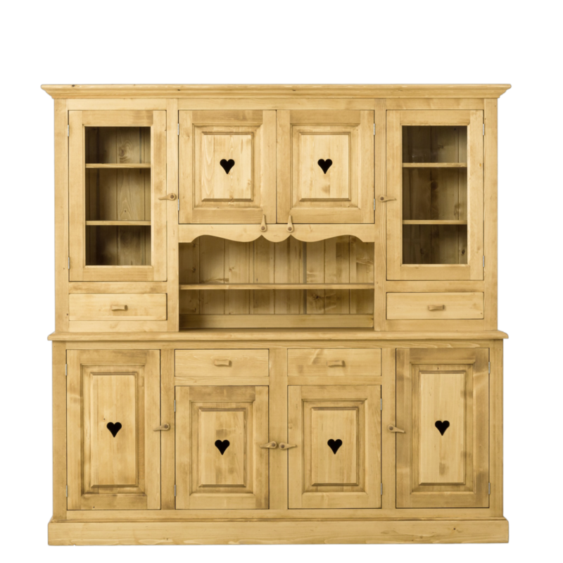 Vaisselier Chamonix 8 Portes et 4 Tiroirs en Pin Massif Chamonix meublespin.fr - mobilier et de décoration de style montagne ou chalet- meubles en pin, mobilier en bois massif de qualité, canapés convertibles - https://meublespin.fr