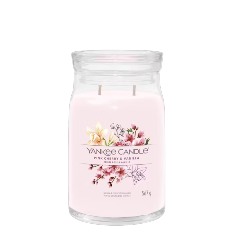 YANKEE CANDLE Bougie – Cerise rose et vanille 567gr Bougies Parfumées meublespin.fr - mobilier et de décoration de style montagne ou chalet- meubles en pin, mobilier en bois massif de qualité, canapés convertibles - https://meublespin.fr