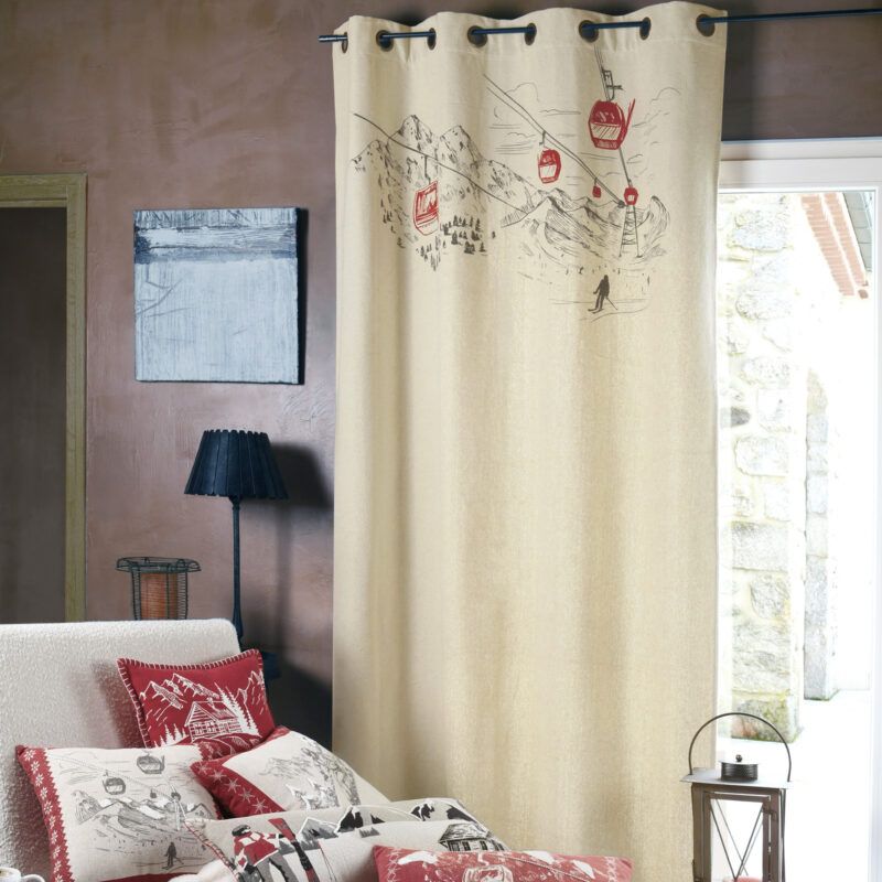 Rideau à œillets Villard ecru Les Rideaux meublespin.fr - mobilier et de décoration de style montagne ou chalet- meubles en pin, mobilier en bois massif de qualité, canapés convertibles - https://meublespin.fr