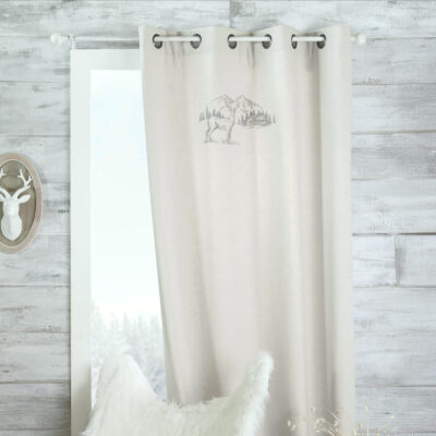 Rideau à oeillets Planay écru Les Rideaux meublespin.fr - mobilier et de décoration de style montagne ou chalet- meubles en pin, mobilier en bois massif de qualité, canapés convertibles - https://meublespin.fr