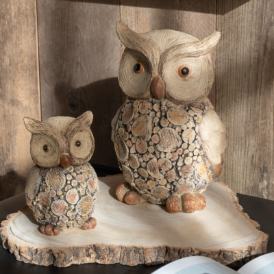 Hibou Rondins GM – Hauteur 29 cm Objets à poser meublespin.fr - mobilier et de décoration de style montagne ou chalet- meubles en pin, mobilier en bois massif de qualité, canapés convertibles - https://meublespin.fr