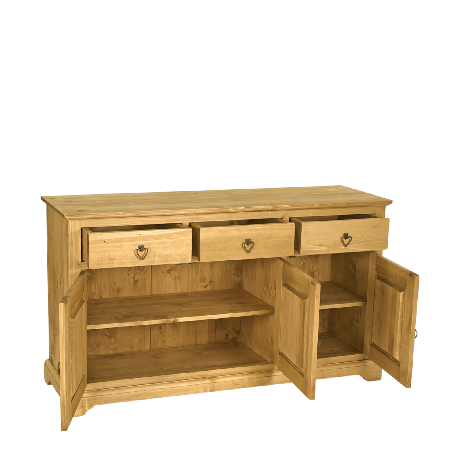 Buffet Bas Chalet Sculpté 3 Portes + 3 Tiroirs en Pin Massif 153 cm - meublespin.fr - Buffets & bahuts en bois massif Buffet Bas Chalet Sculpté 3 Portes + 3 Tiroirs en Pin Massif 153 cm Buffets & bahuts en bois massif meublespin.fr - mobilier et de décoration de style montagne ou chalet- meubles en pin, mobilier en bois massif de qualité, canapés convertibles - https://meublespin.fr