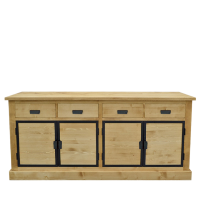 Base LOFT 4 Tiroirs + 4 Portes en Bois & Métal portes en bois Buffets & bahuts en bois massif meublespin.fr - mobilier et de décoration de style montagne ou chalet- meubles en pin, mobilier en bois massif de qualité, canapés convertibles - https://meublespin.fr